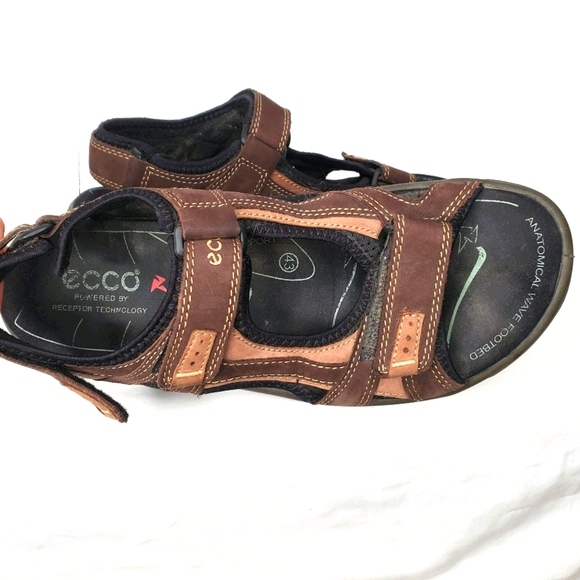 27) ECCO Hiking Sandals Anatomical Wave Footbed Sz. 43 US 10 - Picture 4 of 6